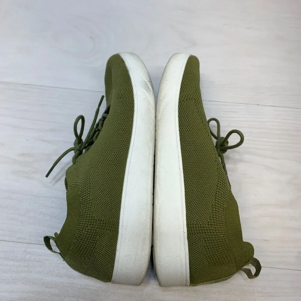FitFlop Rally Tonal Knit Sneakers Womens Size 10 Green Comfort Walking Shoes